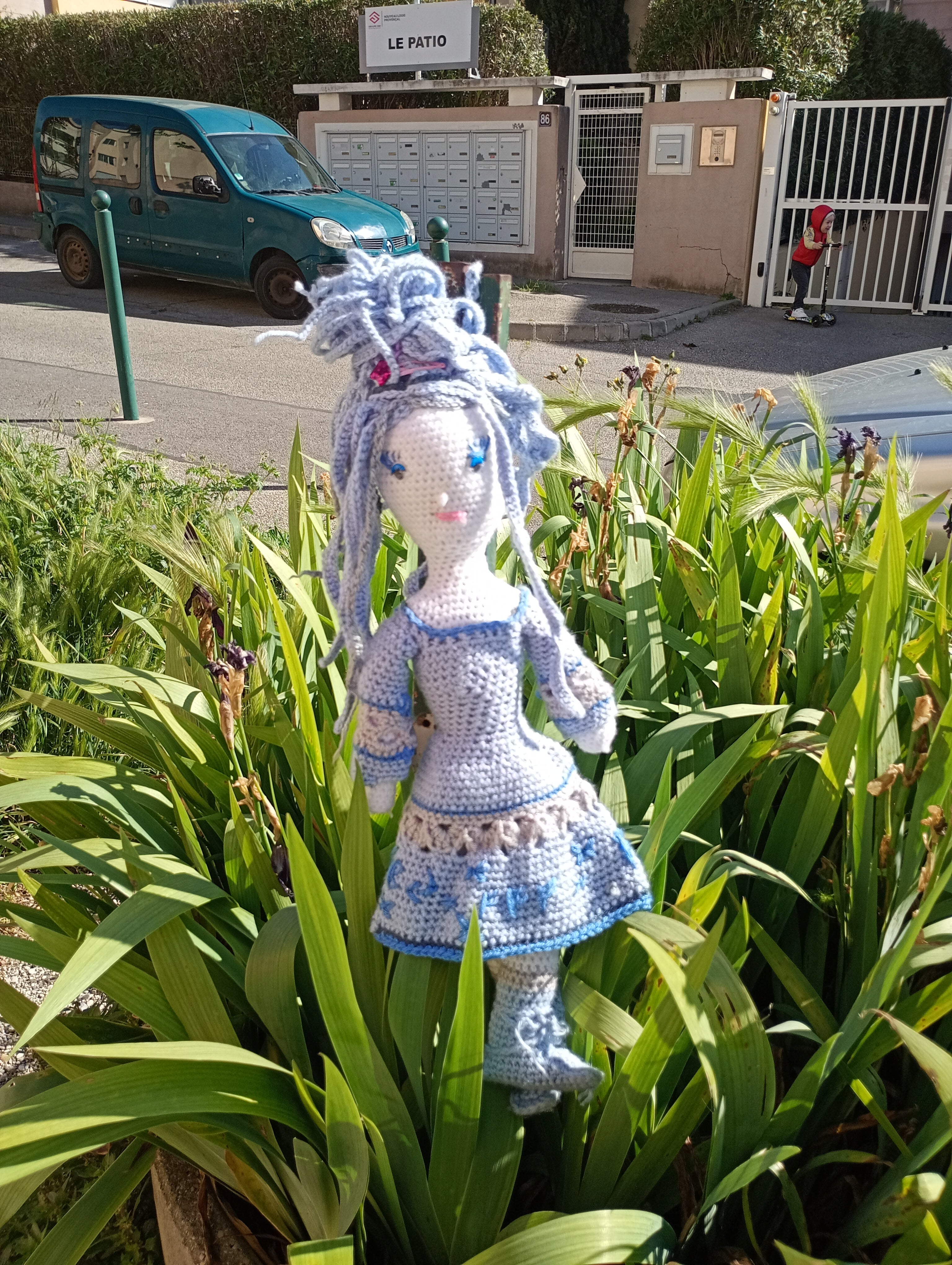 Poupe exsclusive crochet Frau Arsanis L'Alchimiste frs pierres 50cm