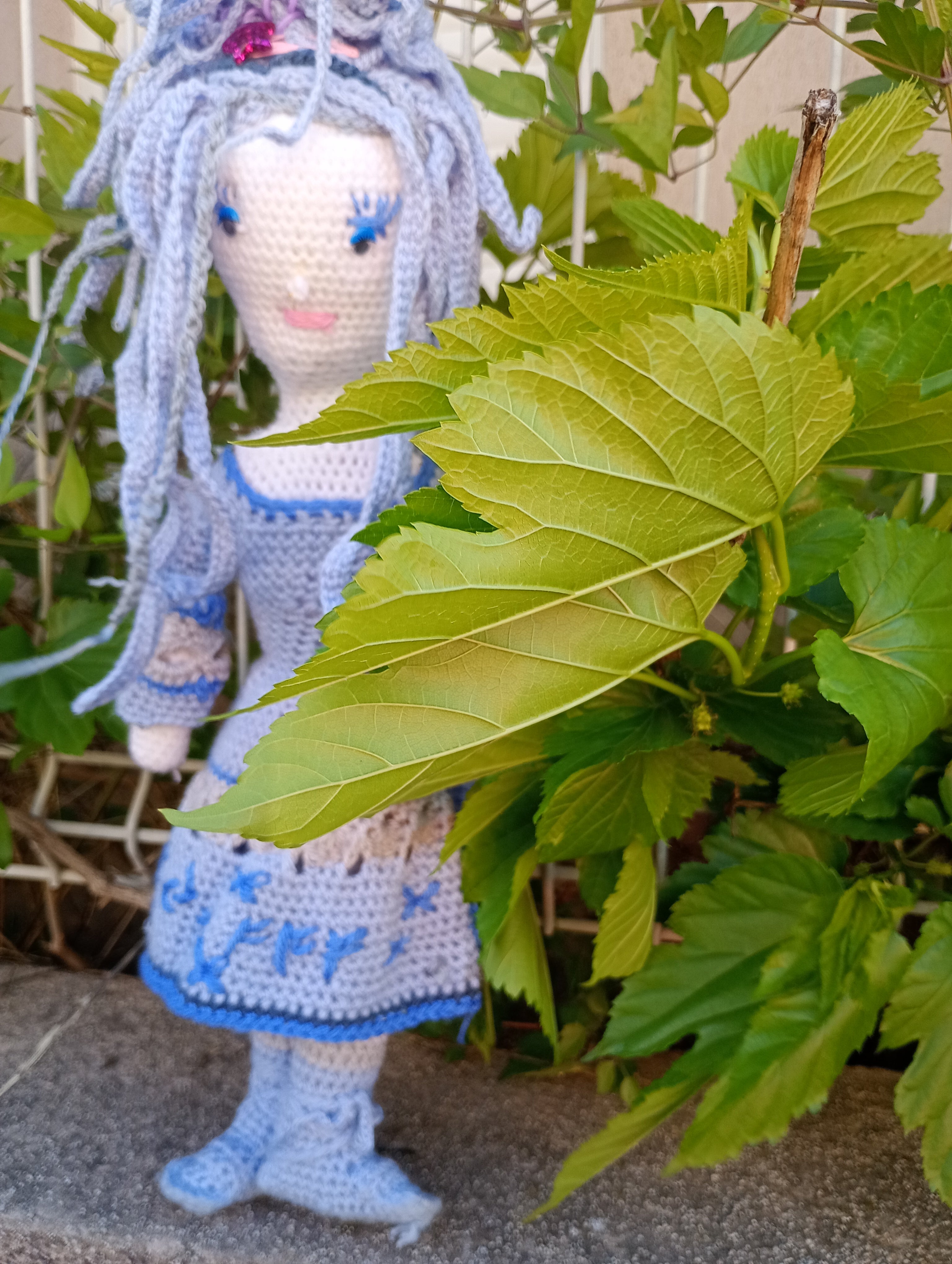 Poupe exsclusive crochet Frau Arsanis L'Alchimiste frs pierres 50cm