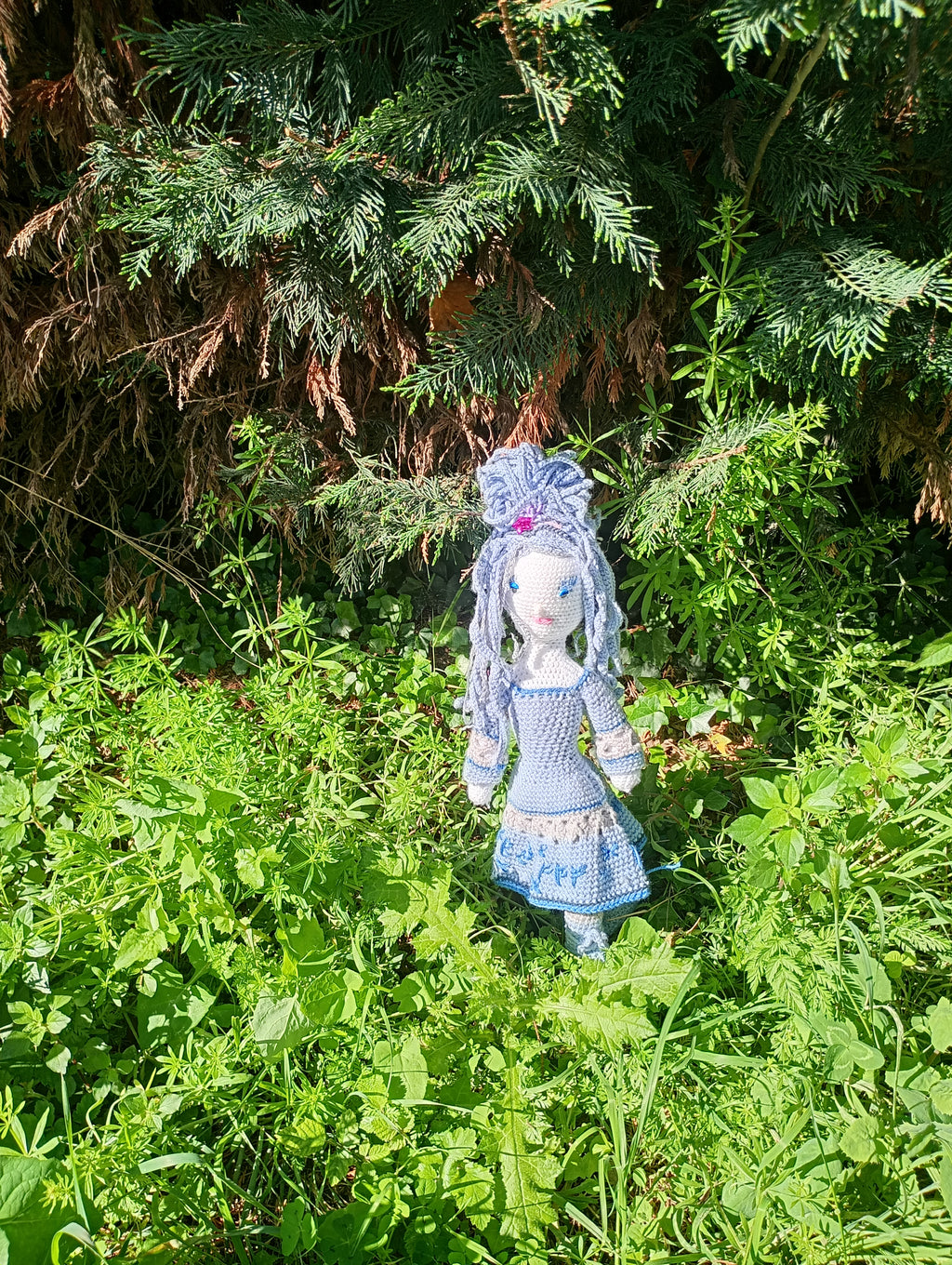 Poupe exsclusive crochet Frau Arsanis L'Alchimiste frs pierres 50cm