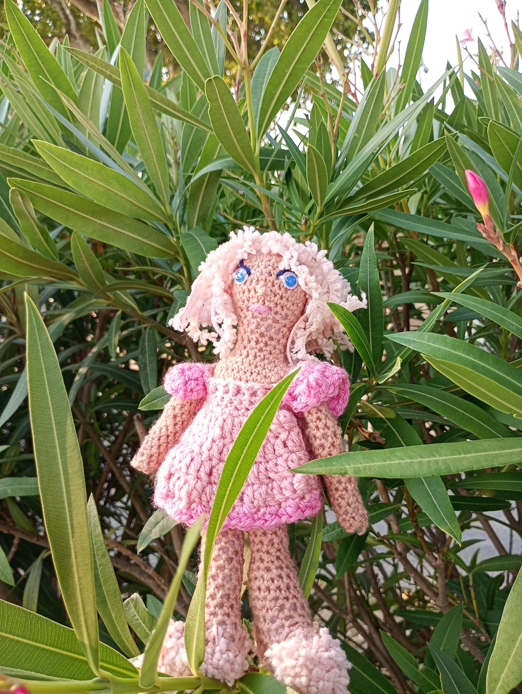 Poupe exsclusive crochet Gardienne de la Lumiere et fu Mond25cm