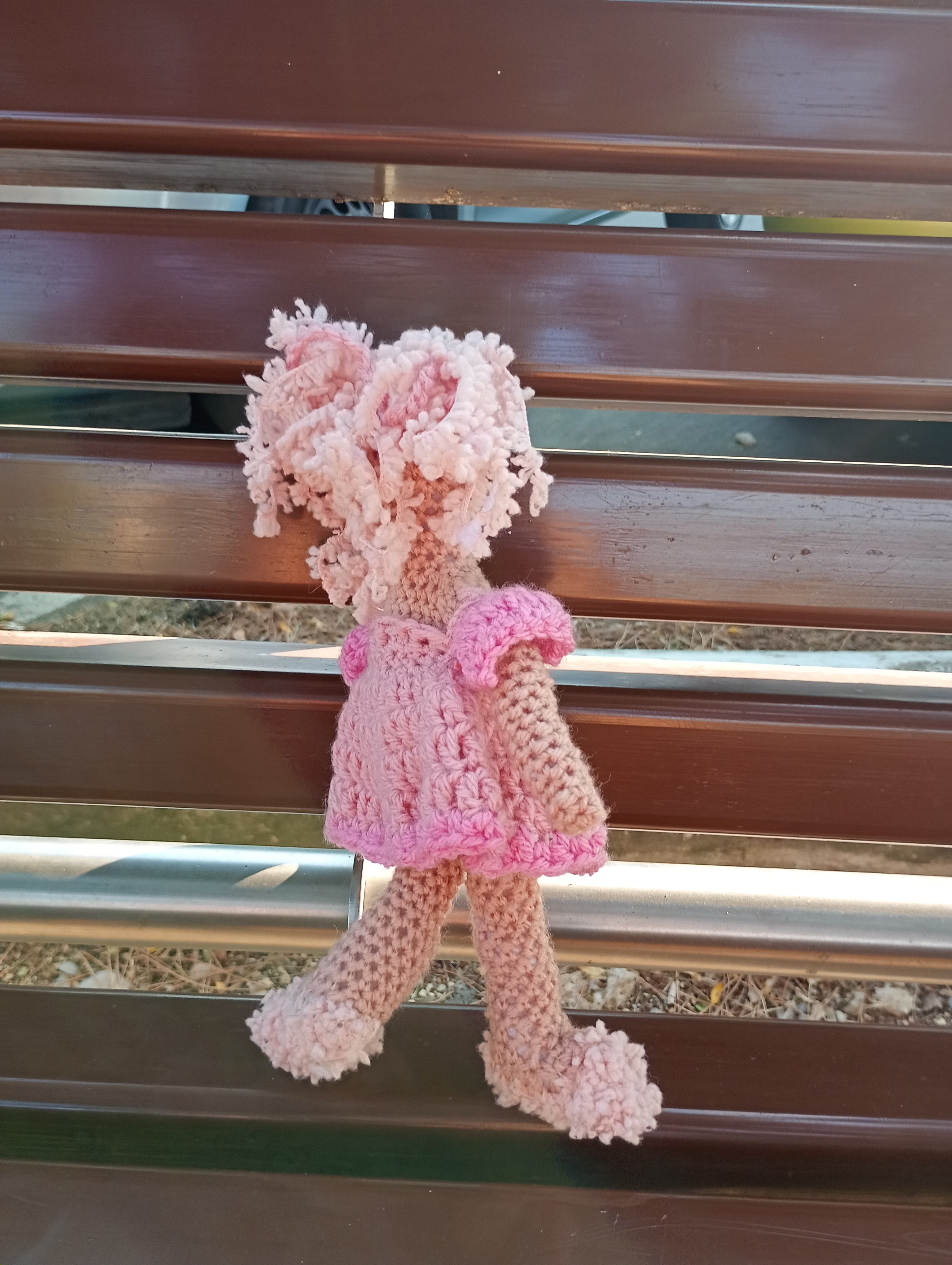 Poupe exsclusive crochet Gardienne de la Lumiere et fu Mond25cm