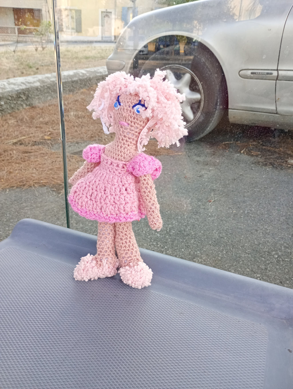 Poupe exsclusive crochet Gardienne de la Lumiere et fu Mond25cm