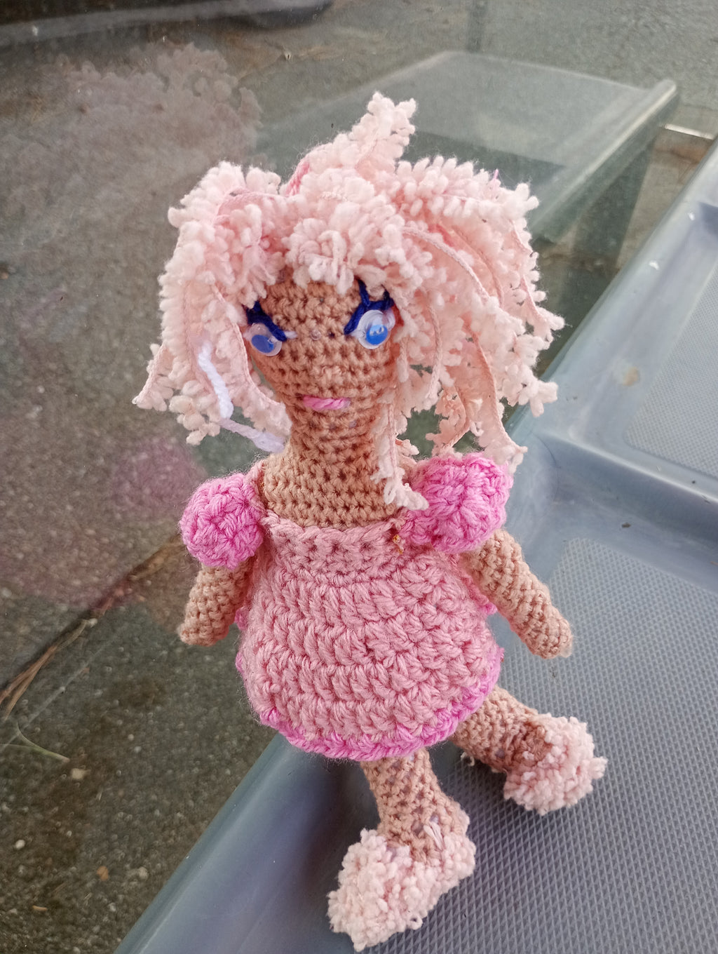 Poupe exsclusive crochet Gardienne de la Lumiere et fu Mond25cm