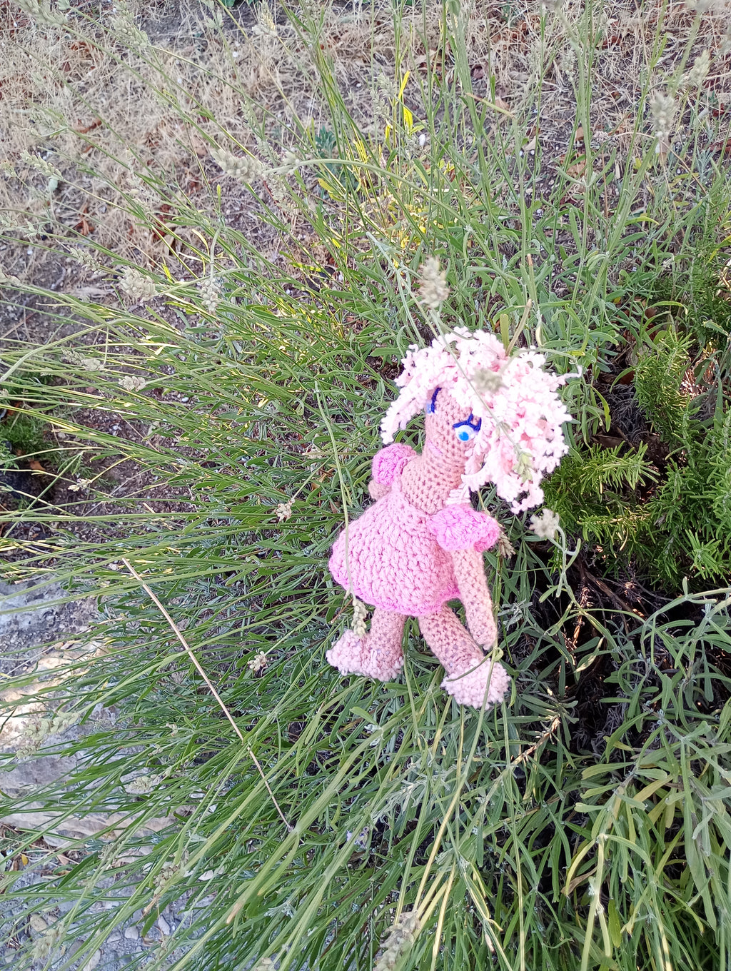 Poupe exsclusive crochet Gardienne de la Lumiere et fu Mond25cm