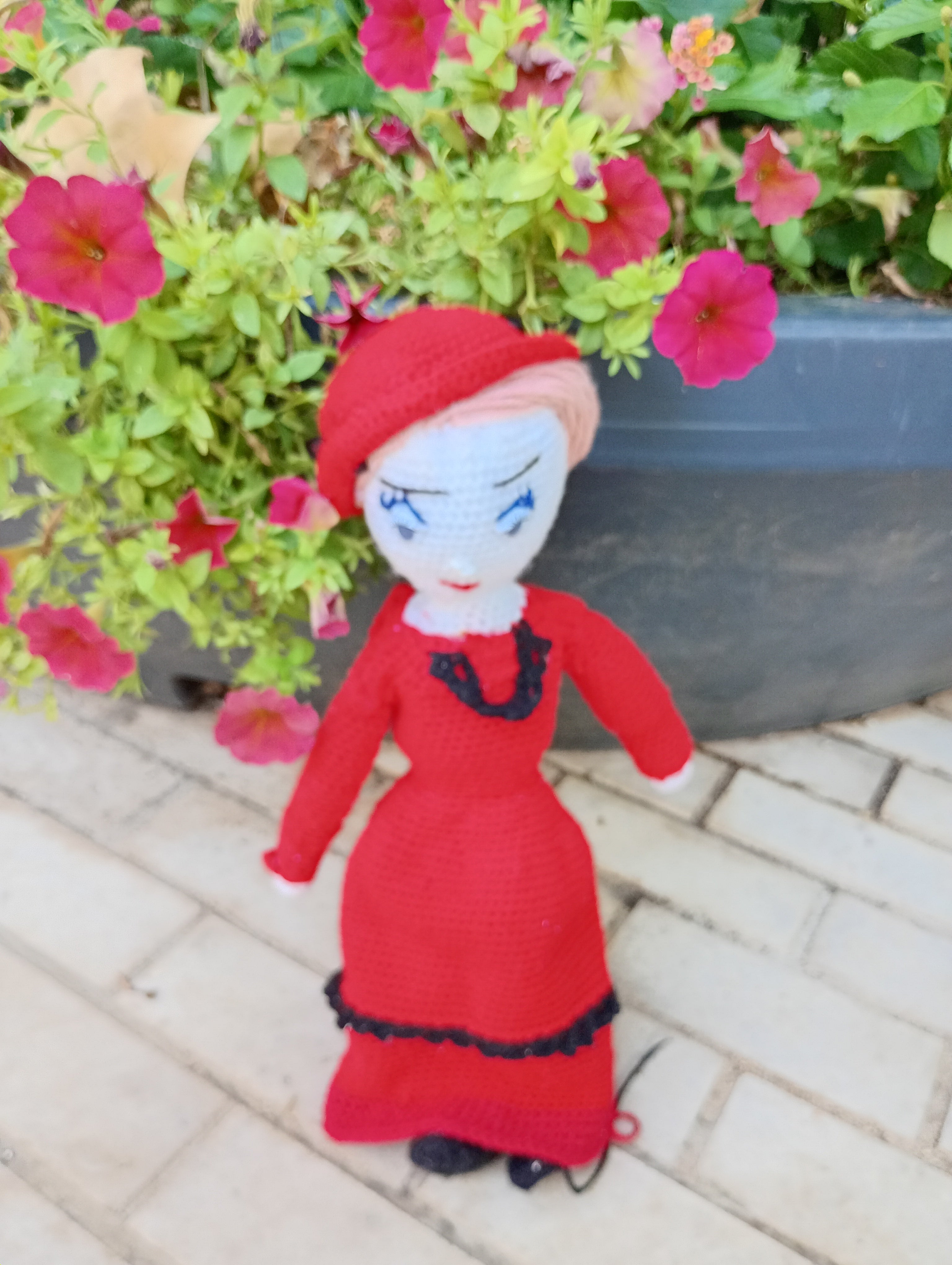 Poupe exsclusive crochet Amelis  Gardienne og Love 55cm