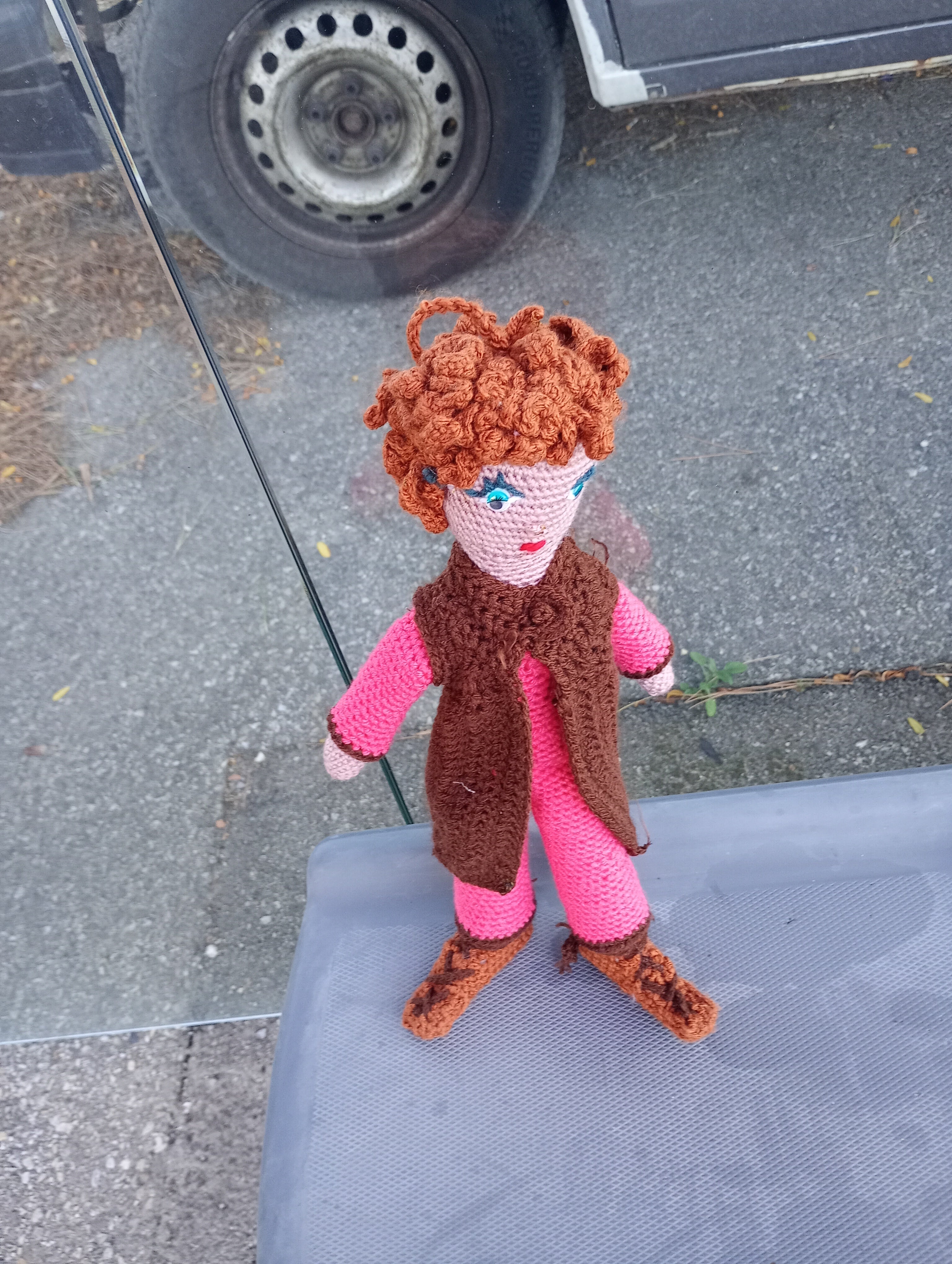 Poupe exsclusive crochet Orys  the guardian of craft and gortune 35cm