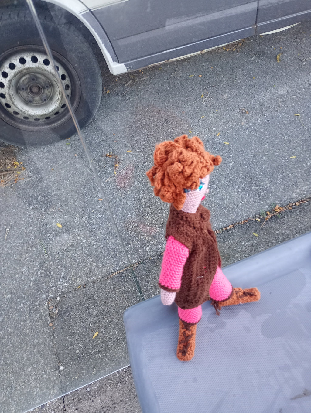 Poupe exsclusive crochet Orys  the guardian of craft and gortune 35cm